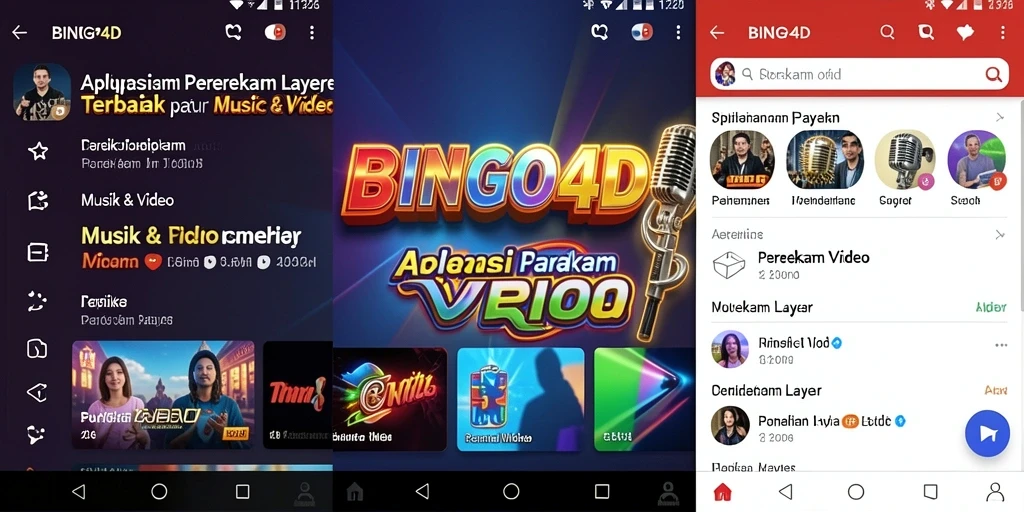 Tampilan antarmuka utama aplikasi BINGO4D dengan fitur Perekam Layar.