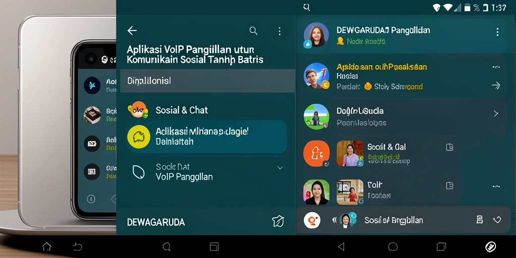 Antarmuka DEWAGARUDA untuk panggilan VoIP yang user-friendly.