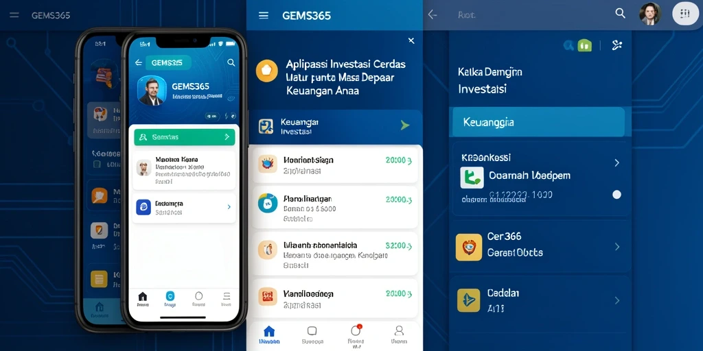 Tampilan antarmuka GEMS365 yang modern dan fungsional untuk investasi.