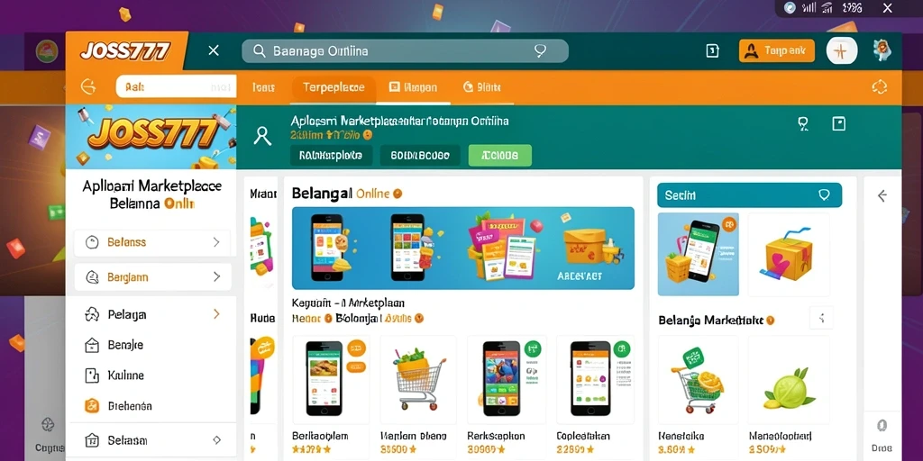 Antarmuka aplikasi JOSS777 yang user-friendly untuk belanja online.