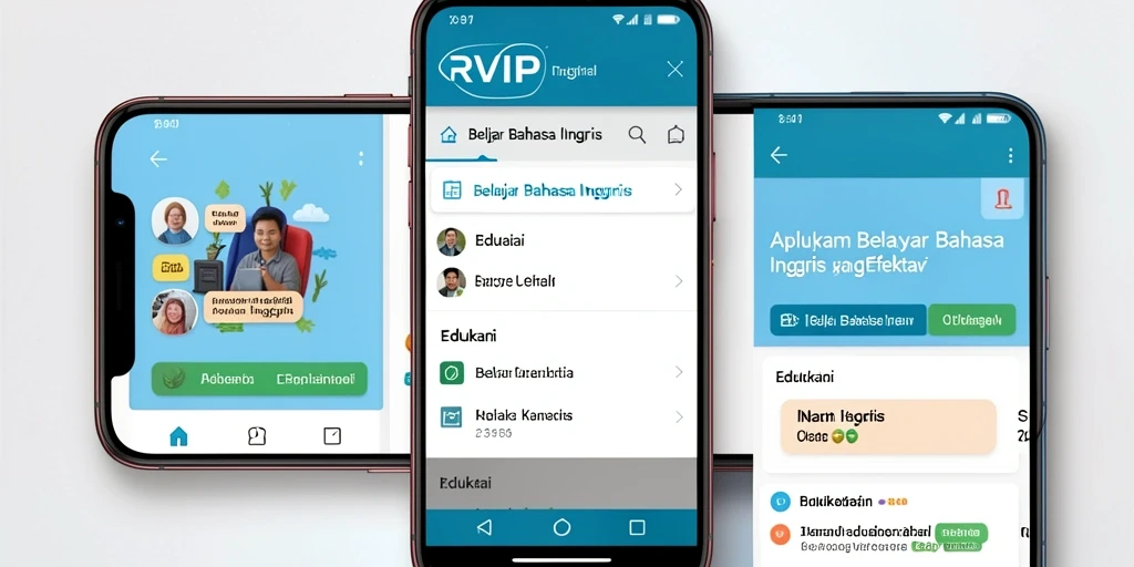 Tampilan antarmuka RVIP yang menarik untuk belajar bahasa Inggris.